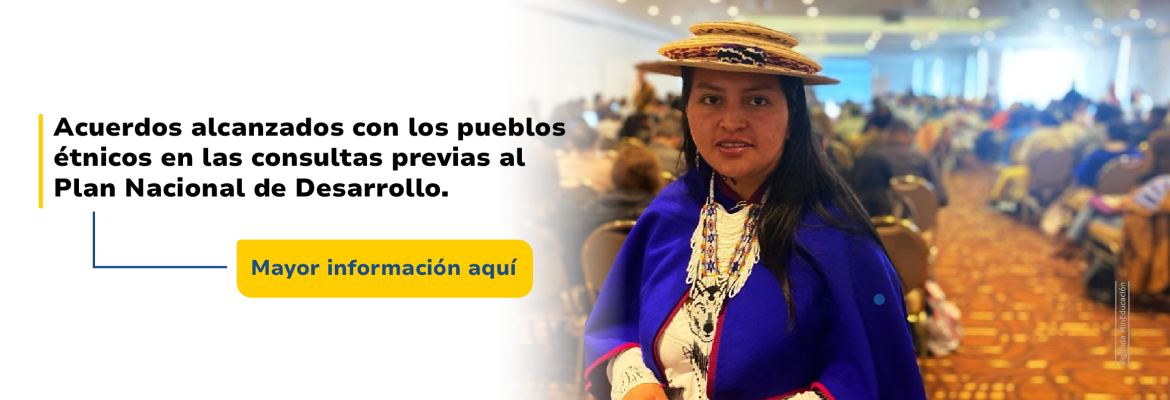 Acuerdos alcanzados con los pueblos étnicos en las consultas previas al Plan Nacional de Desarrollo. Lee más aquí.
