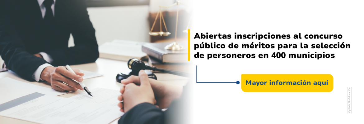 Abiertas inscripciones al concurso público de méritos para la selección de personeros en 400 municipios. Lee más aquí: