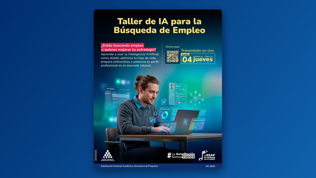 Pieza gráfica del evento Inteligencia artificial para la búsqueda de empleo