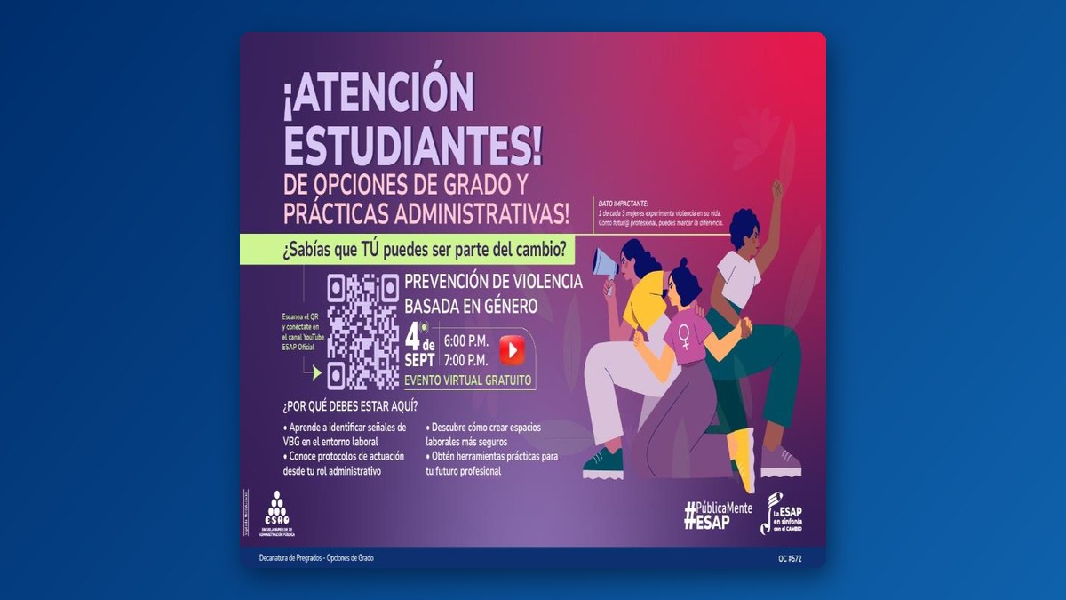 Pieza gráfica del evento Prevención de la violencia basada en género